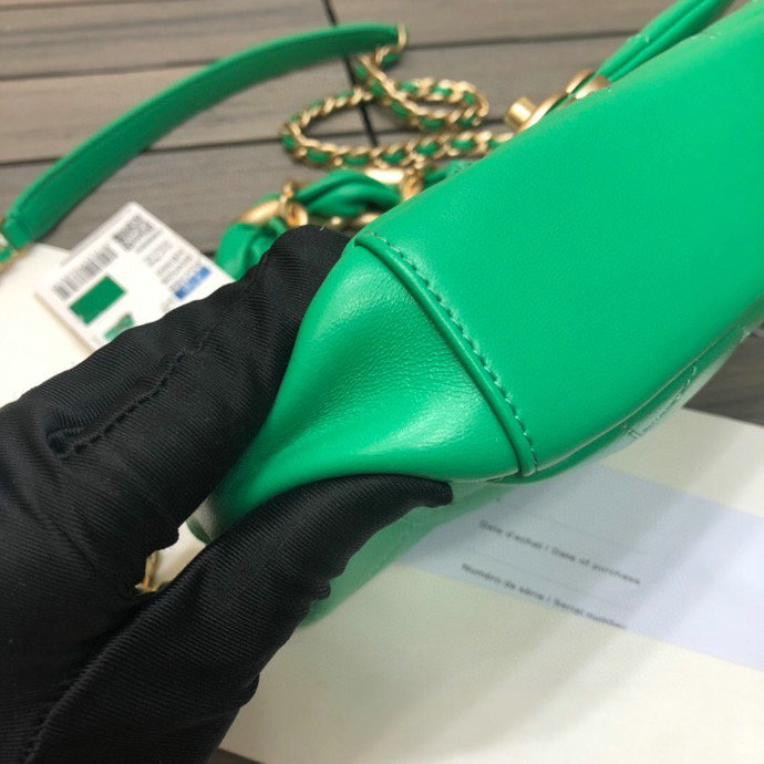 Chanel Lambskin Flap Bag Green AS2388