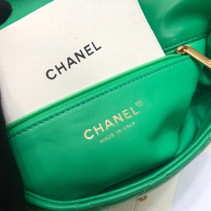 Chanel Lambskin Flap Bag Green AS2388