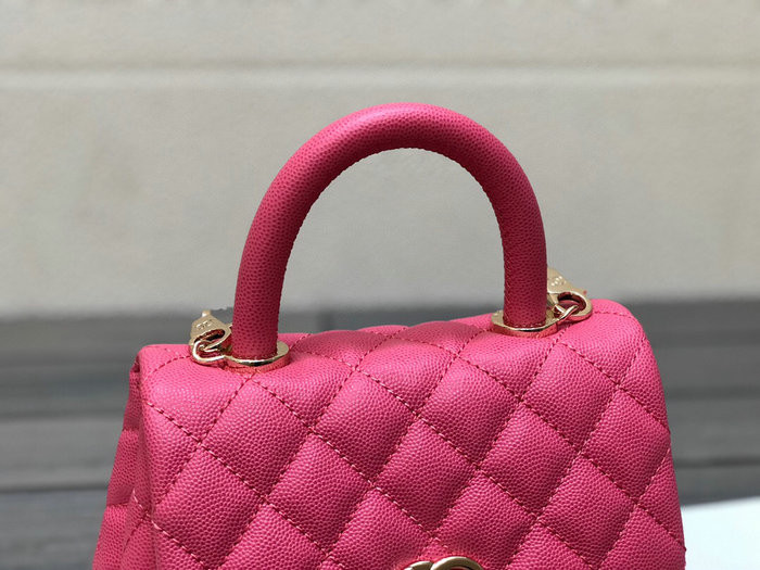 Chanel Mini Flap Bag with Top Handle Rose AS2215