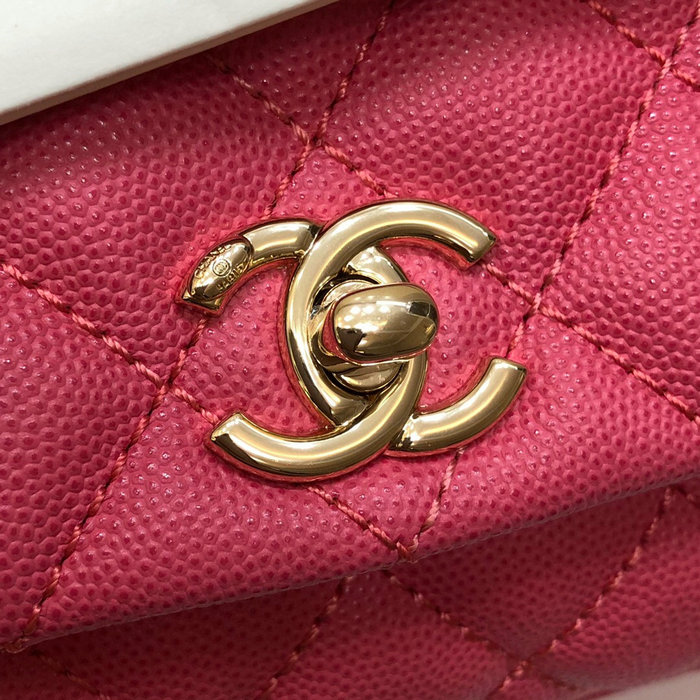 Chanel Mini Flap Bag with Top Handle Rose AS2215