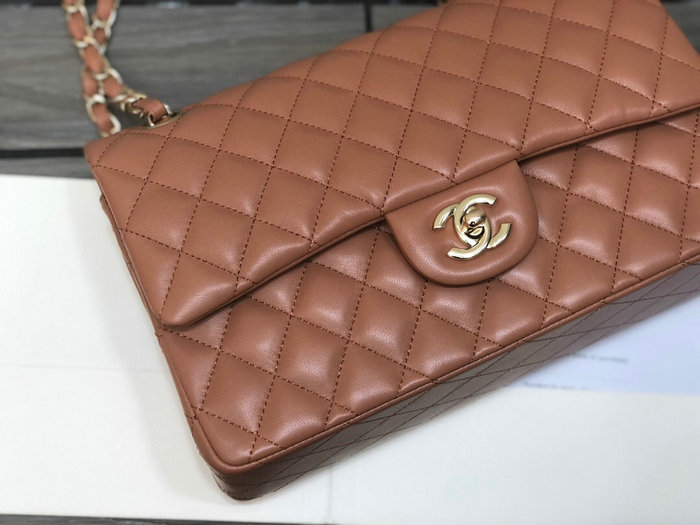 Classic Chanel Lambskin Medium Flap Bag Camel CF1112