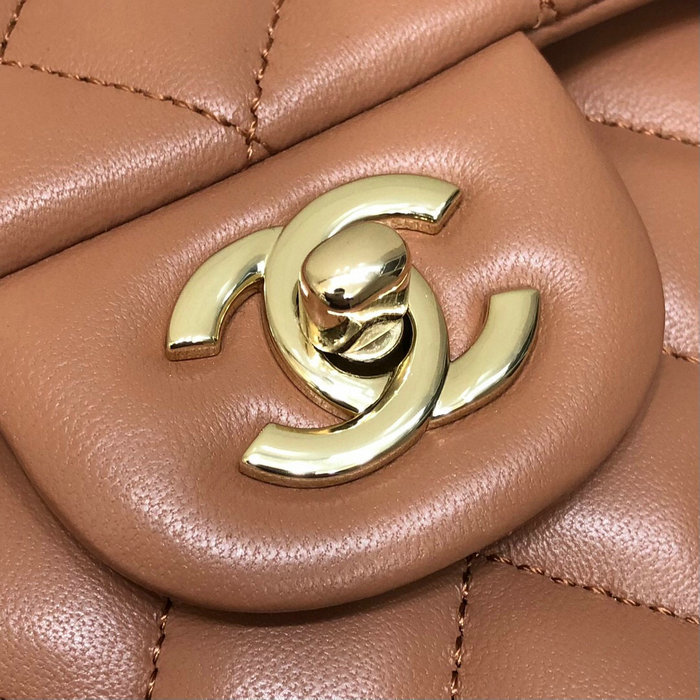 Classic Chanel Lambskin Medium Flap Bag Camel CF1112