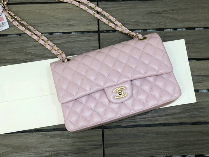 Classic Chanel Lambskin Medium Flap Bag Pink CF1112