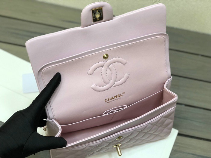 Classic Chanel Lambskin Medium Flap Bag Pink CF1112