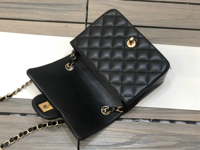 Classic Chanel Lambskin Mini Flap Bag Black CF1115