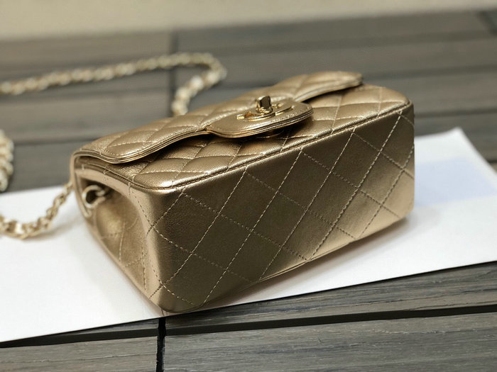 Classic Chanel Lambskin Mini Flap Bag Gold CF1115