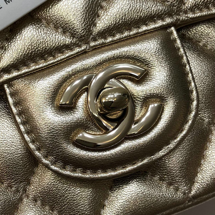 Classic Chanel Lambskin Small Flap Bag Gold CF1116