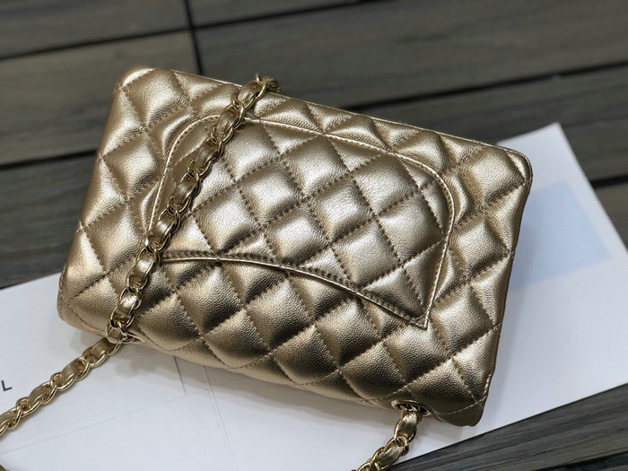 Classic Chanel Lambskin Small Flap Bag Gold CF1116