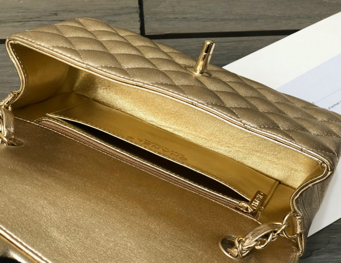 Classic Chanel Lambskin Small Flap Bag Gold CF1116