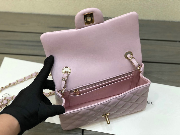 Classic Chanel Lambskin Small Flap Bag Pink CF1116