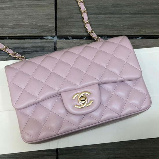 Classic Chanel Lambskin Small Flap Bag Pink CF1116