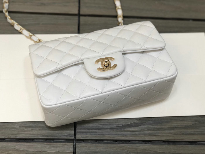 Classic Chanel Lambskin Small Flap Bag White CF1116