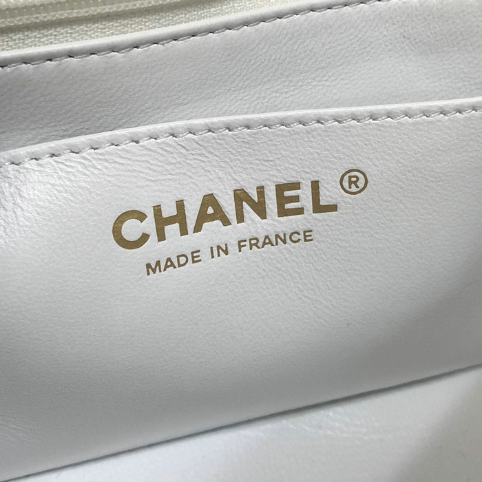 Classic Chanel Lambskin Small Flap Bag White CF1116