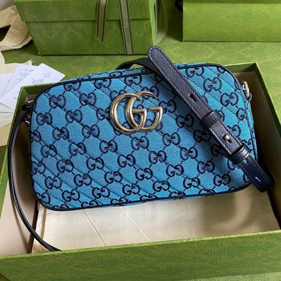 Gucci GG Marmont Multicolor Small Shoulder Bag Blue 447632