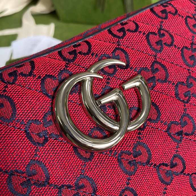 Gucci GG Marmont Multicolor Small Shoulder Bag Red 447632