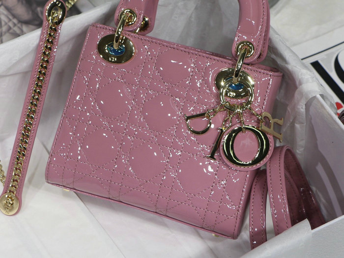 Mini Lady Dior Patent Bag Pink D91701