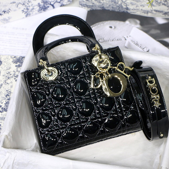 My Lady Dior Patent Bag Black M8001
