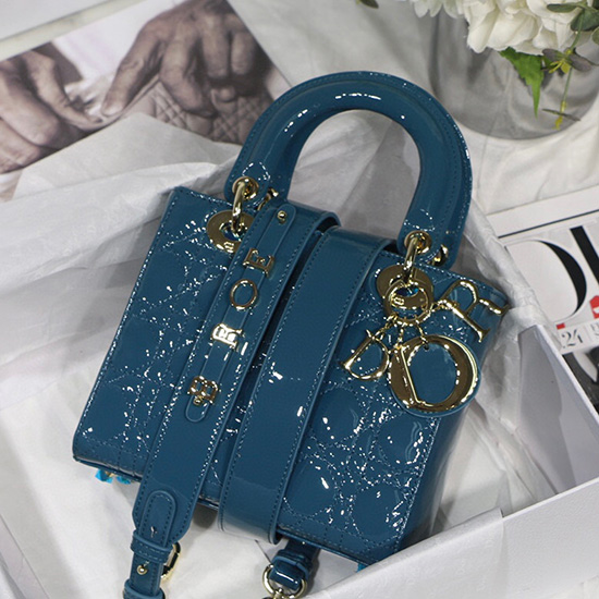 My Lady Dior Patent Bag Blue M8001