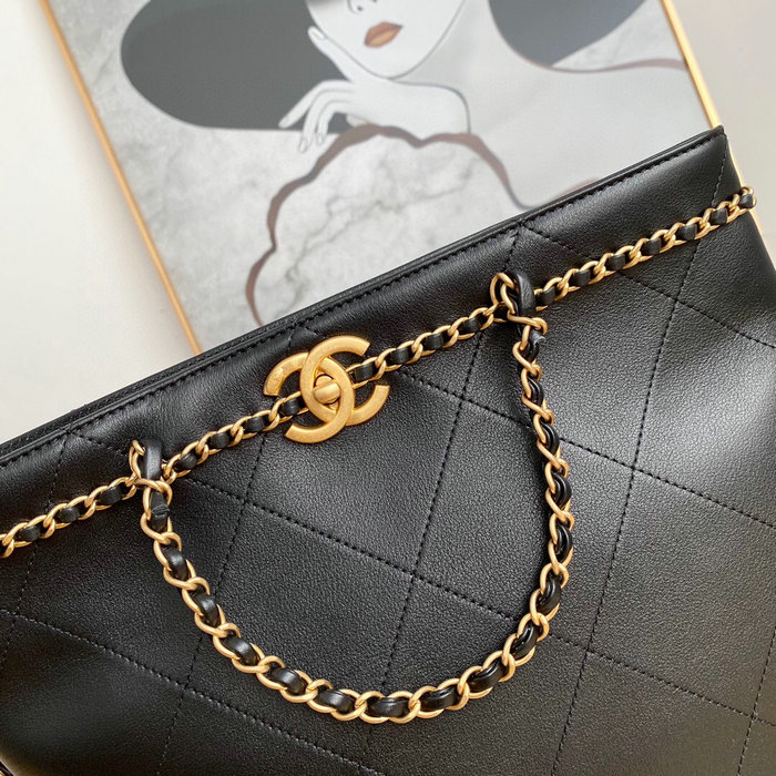 Chanel Calfskin Small Tote Black AS2374