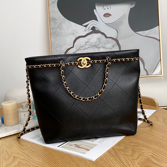 Chanel Calfskin Small Tote Black AS2374