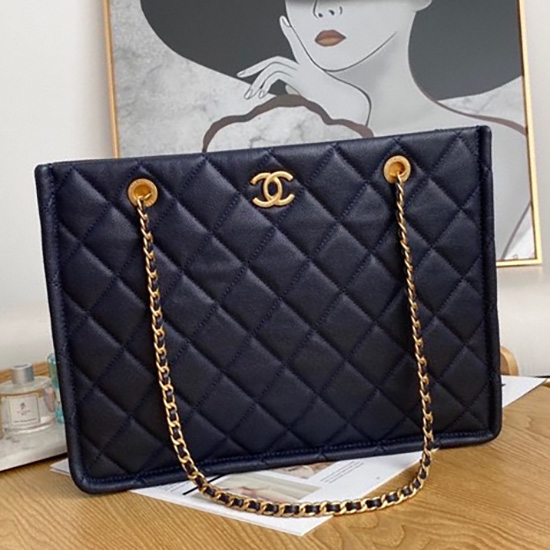 Chanel LARGE SHOPPING BAG Blue AS2360
