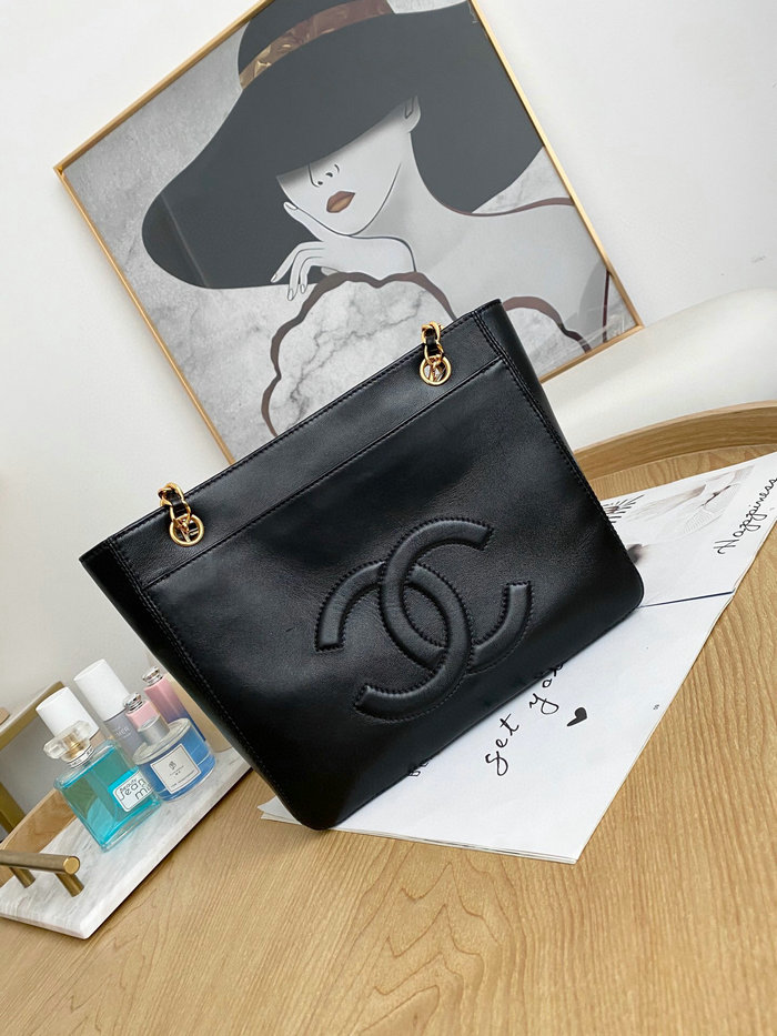 Chanel Lambskin Shopping Bag Black AS6706