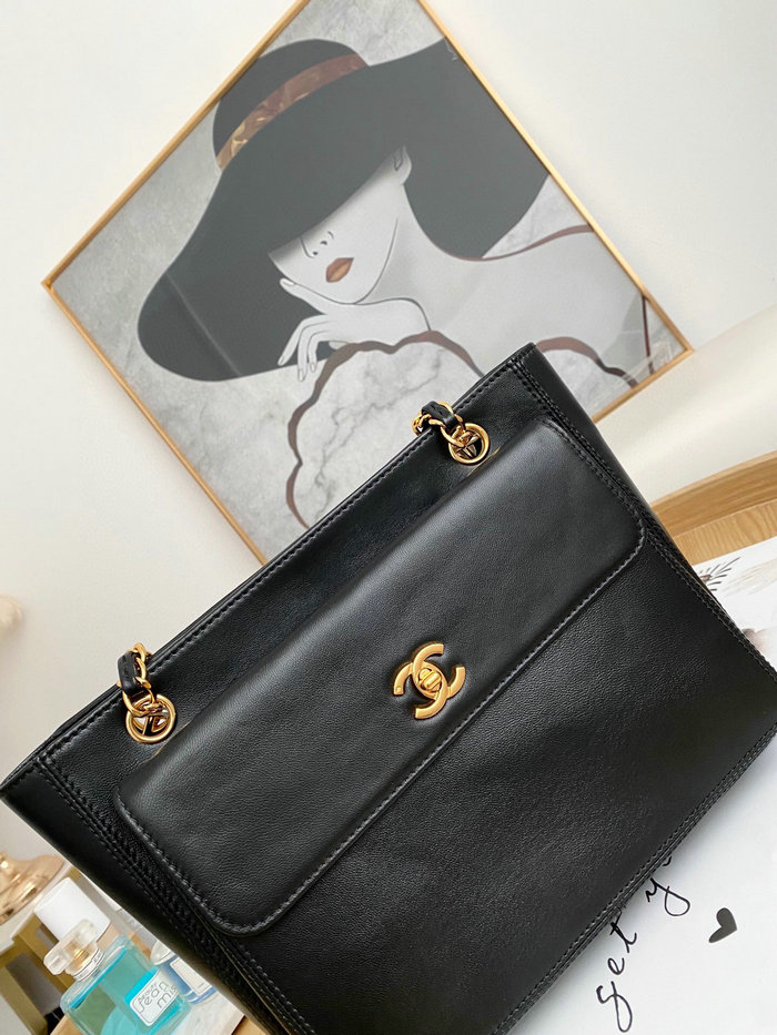 Chanel Lambskin Shopping Bag Black AS6706