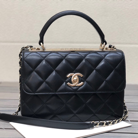 Chanel Lambskin Small Flap Bag with Top Handle AS922362