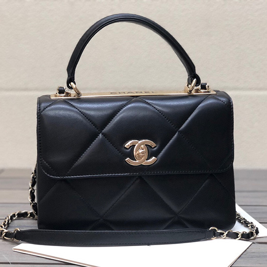 Chanel Lambskin Small Flap Bag with Top Handle AS922363