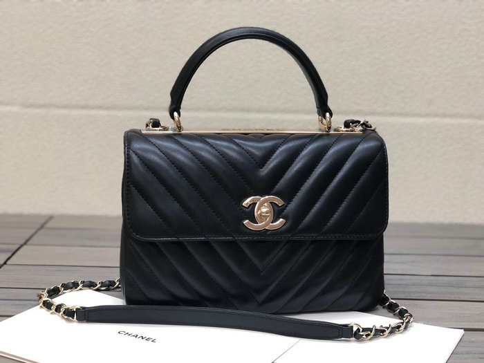Chanel Lambskin Small Flap Bag with Top Handle AS922364