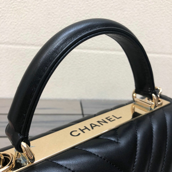 Chanel Lambskin Small Flap Bag with Top Handle AS922364