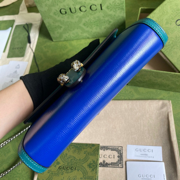 Gucci Dionysus Leather Mini Chain Bag Blue 401231