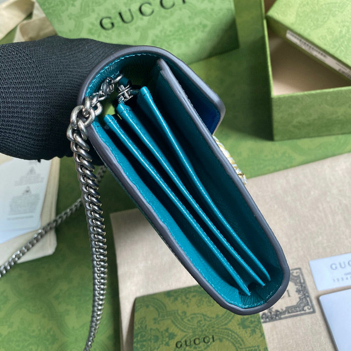 Gucci Dionysus Leather Mini Chain Bag Blue 401231