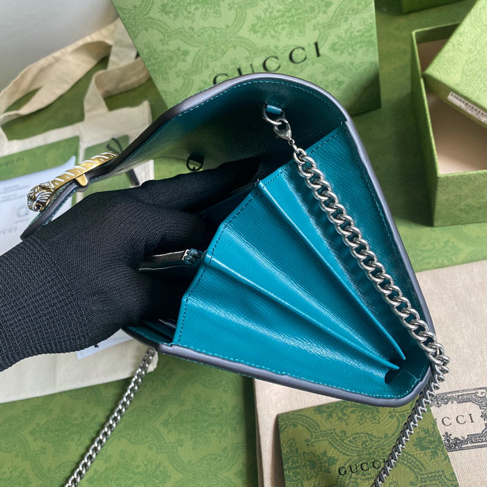 Gucci Dionysus Leather Mini Chain Bag Blue 401231