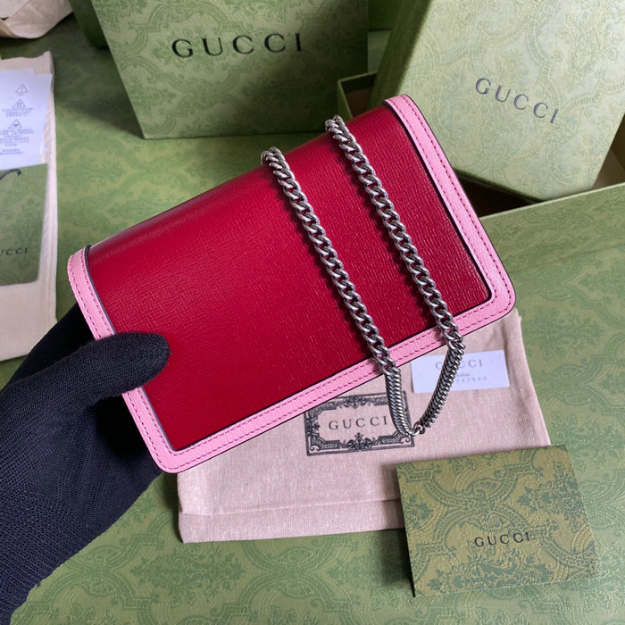 Gucci Dionysus Leather Mini Chain Bag Red 476432