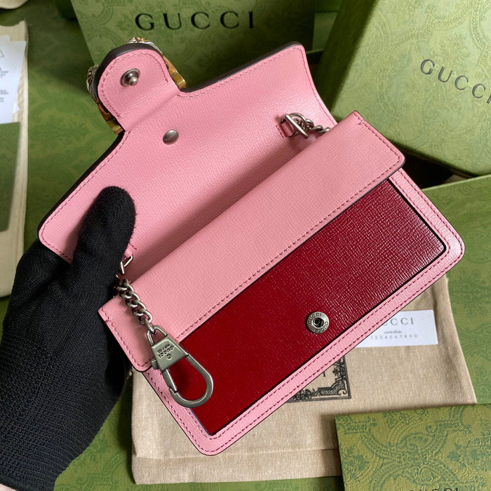 Gucci Dionysus Leather Mini Chain Bag Red 476432