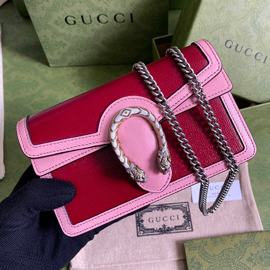 Gucci Dionysus Leather Mini Chain Bag Red 476432