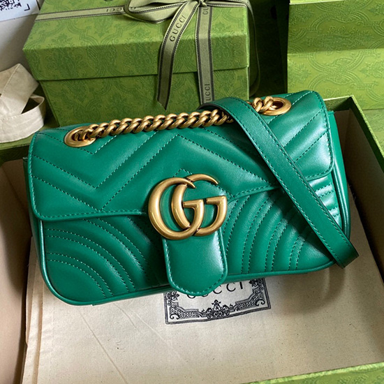 Gucci GG Marmont Matelasse Mini Bag Green 446744