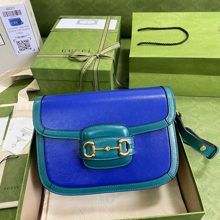 Gucci Horsebit 1955 Small Shoulder Bag Blue 602204
