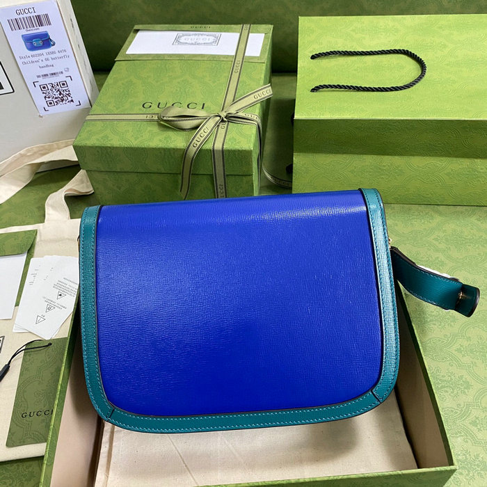 Gucci Horsebit 1955 Small Shoulder Bag Blue 602204