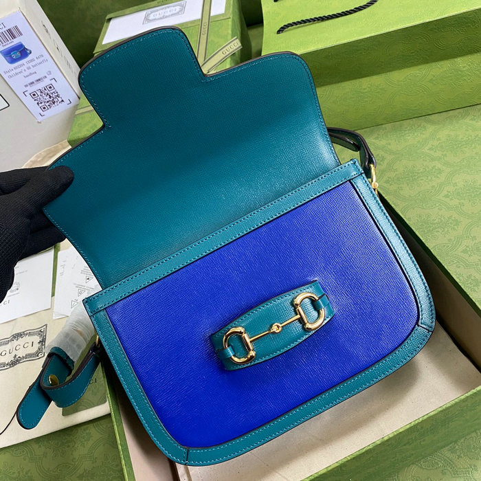 Gucci Horsebit 1955 Small Shoulder Bag Blue 602204