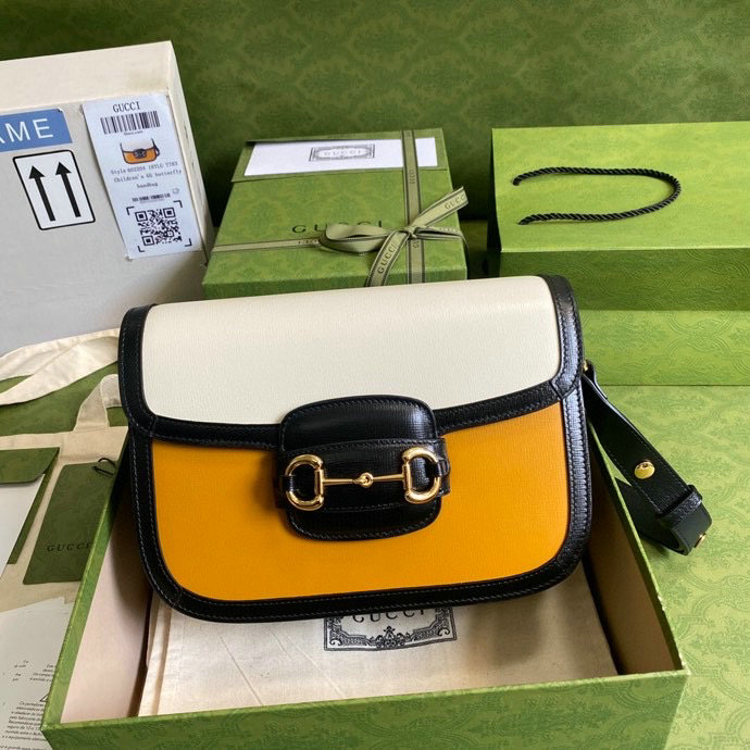 Gucci Horsebit 1955 Small Shoulder Bag Yellow 602204