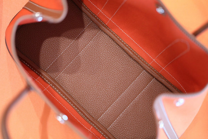 Hermes Canvas Garden Party 30 36 Bag Orange HG30361