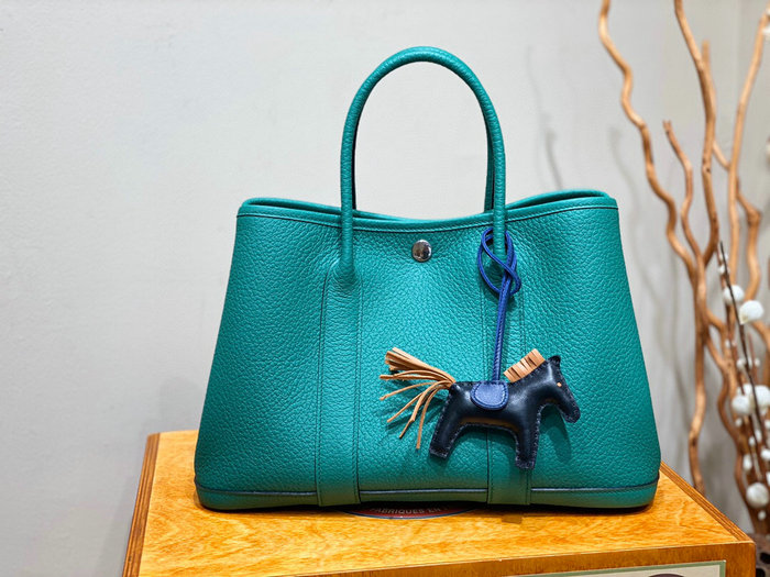 Hermes Leather Garden Party 30 36 Bag Emerald HG30361