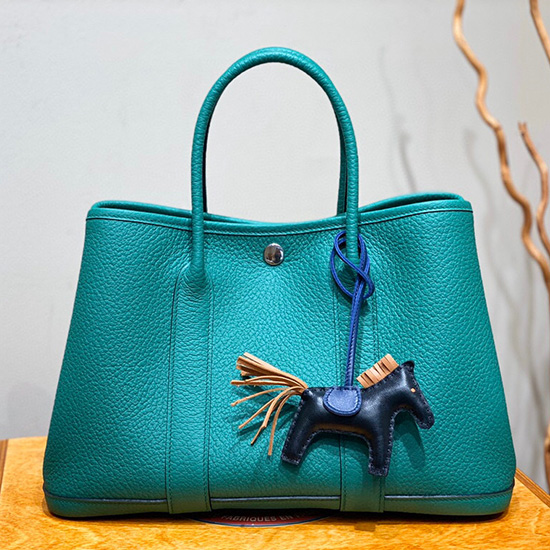 Hermes Leather Garden Party 30 36 Bag Emerald HG30361