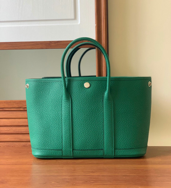 Hermes Leather Garden Party 30 36 Bag Green HG30361