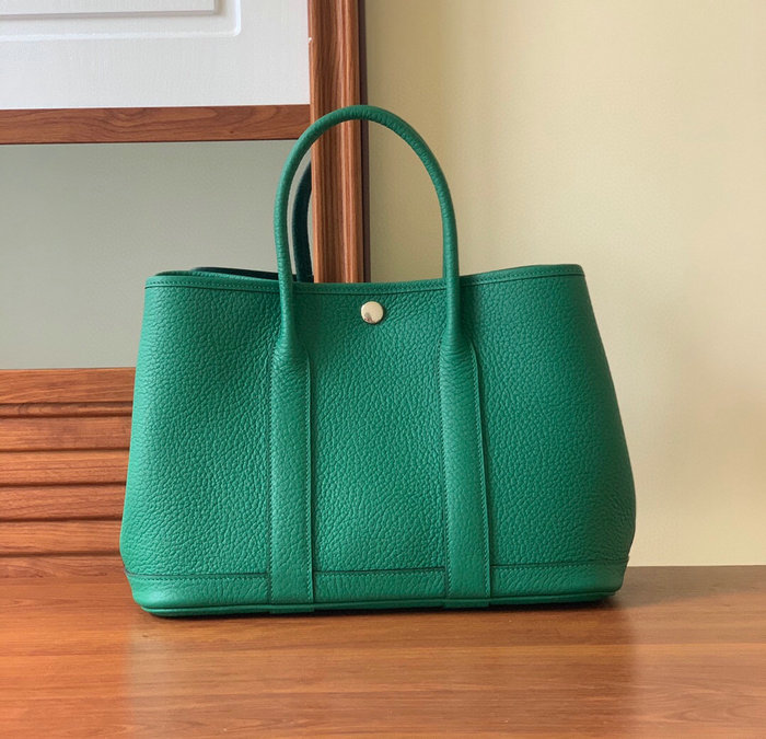 Hermes Leather Garden Party 30 36 Bag Green HG30361