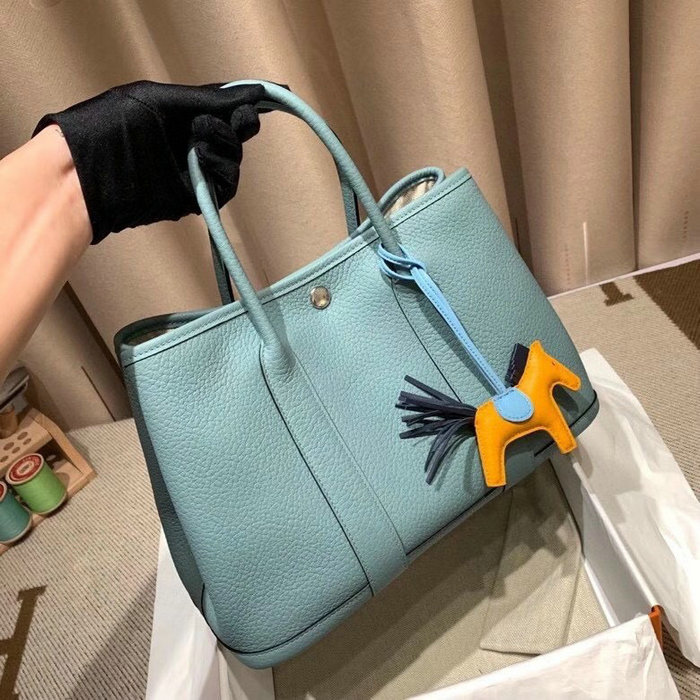 Hermes Leather Garden Party 30 36 Bag Light Blue HG30361