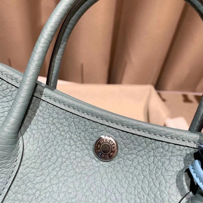 Hermes Leather Garden Party 30 36 Bag Light Blue HG30361