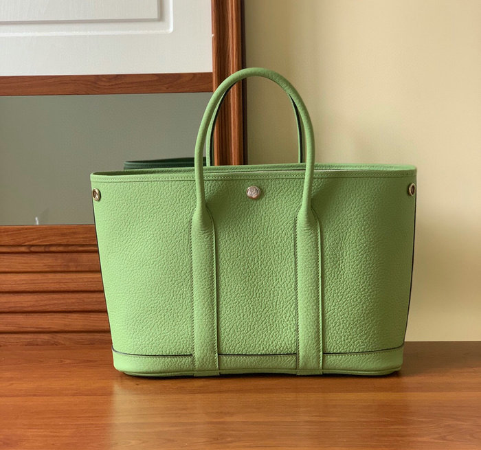 Hermes Leather Garden Party 30 36 Bag Light Green HG30361